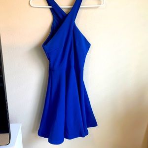 Criss-cross blue dress